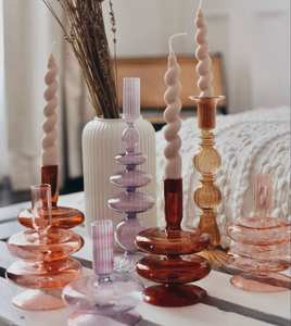 Portavelas de cristal de Estilo Vintage hecho a mano para decoración de dormitorio romántico rituales de meditación sesiones de yoga iluminación - Product Image 6