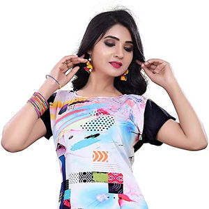 AK Fashion Mall Trendy White Crepe Short Sleeve <b>Kurtis</b> <b>for</b> <b>Women</b> Printed Ethnic Wear <b>for</b> Casual Stylish Party Festive Occasions - Product Image 1