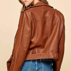 New <b>Top</b> Trending Wholesale Price <b>women</b> Leather Jackets With Customized Packing <b>Top</b> Quality Fashion <b>women</b> Leather Jackets - Product Image 3