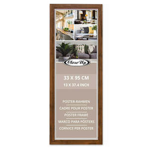 Dark Oak 33 X 95 cm Poster <b>Frame</b> UV <b>Printing</b> Engraved Natural Wood Photo <b>Frame</b> Glass Front Durable Elegant Surface Technology - Product Image 1