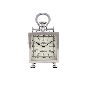 Horloge de bureau plaquée nickel pour la vaisselle, nouvelle horloge de bureau avec Base en marbre, nouvelle horloge de bureau en métal pour la décoration de Table de la maison - Product Image 1