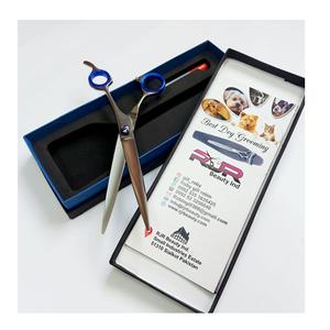 Tijeras de Peluquería Canina 440C, Tijeras Rectas de Acero Inoxidable Antiestáticas con Punta Suave, Kit de Tijeras de Entresacar para Pelo de Perro - Product Image 1