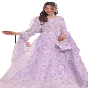Vestidos Eid Vestidos de fiesta pesados para mujeres con organza bordada Trajes Punjabi de tres piezas de Motis Fashion Vol ZARLISH - Product Image 1