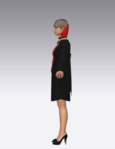 เครื่องแต่งกายราชินีแวมไพร์สําหรับผู้ใหญ่ประกอบด้วย: ชุดเดรสพร้อมเสื้อคลุม, ปลอกคอสําหรับผู้ใหญ่ - Product Image 3