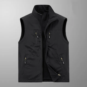 Chaleco de Invierno y Otoño Personalizado para Hombre, Cuello Alto, Cierre de Cremallera, Diseño Sólido, Estilo Urbano, Servicio OEM, Logotipo Frontal - Product Image 1
