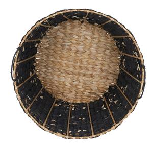 Round water hyacinth <b>basket</b> in <b>black</b> mixed <b>with</b> natural colors Handmade <b>Storage</b> <b>Basket</b> Wholesale eco-friendly Made in Vietnam - Product Image 6