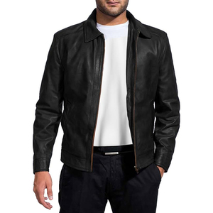 Hot Selling New Design Genuine Leather <b>Canvas</b> <b>Jacket</b> <b>Men</b> Full Sleeves Street Wear Professional Waterproof Breathable - Product Image 1