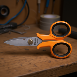 Tijeras de Electricista con Hojas Rectas de Acero Inoxidable Microdentadas - Product Image 3