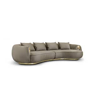 Canapé Courbé Soleil, Design Français Contemporain, Mobilier de Maison, Velours Lavable, Rembourrage en Éponge, pour Salon, Options 2 ou 3 Places - Product Image 3