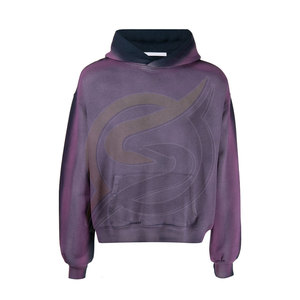 Sweat à capuche de lavage à l'acide OEM pour hommes, surdimensionné, en coton, délavé en teinture, - Product Image 6