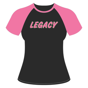<b>Black</b> Legacy Raglan Sleeve T <b>Shirt</b> Greek Sorority Apparel Womens <b>Pink</b> <b>and</b> Green College Sisterhood Stylish Casual Greek Wear - Product Image 1