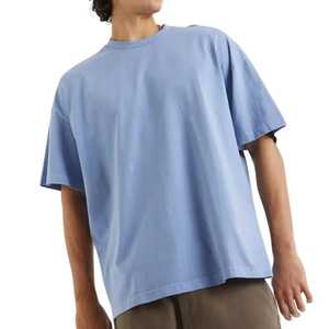 Camiseta estampada de algodón 100% de gran tamaño para hombre, diseño holgado con hombros caídos, peso pesado, venta al por mayor disponible - Product Image 1