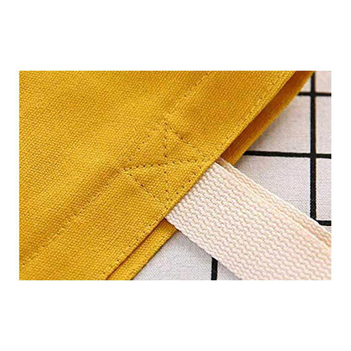 Wholesale Durable Eco Friendly Simple Shopping Canvas Tote Bag Yellow with Your Own Logo Design Printed Cotton Tote Bag