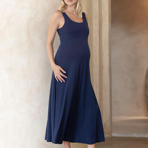Transpirable personalizado Casual suave mujeres embarazadas ropa Color sólido vestido de maternidad para mujeres hechas en Pakistán - Product Image 2