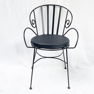 Ensemble de table et chaises de café traditionnelles avec plateau en carreaux de céramique et 2 chaises en fer forgé pour jardin extérieur CBCF189 - Product Image 4