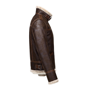 Hot Sale Saleh Enterprises <b>Genuine</b> <b>Leather</b> <b>Jacket</b> Men Fashion Biker Real Cowhide Custom Logo Winter Coat Plus Size Waterproof - Product Image 3