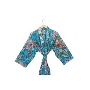 Robe longue élégante en coton pour femme, kimono imprimé stylé, chemise de nuit kimono, peignoir coloré pour vêtements de nuit, tenue de nuit confortable - Product Image 2