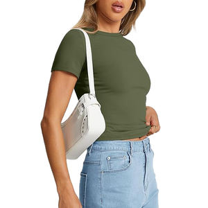 เสื้อยืดผู้หญิง เนื้อผ้านุ่ม ระบายอากาศได้ดี กระชับรูปร่าง ยืดหยุ่น สัมผัสนุ่ม เบาสบาย ใส่สบายทุกวัน - Product Image 5