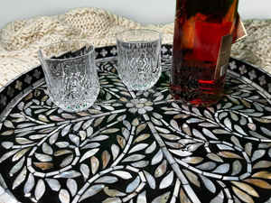 Plateau de service rectangulaire en bois et nacre de style nouveau pour restaurant et maison, plateau décoratif à vendre par WONDER OVERSEAS - Product Image 5