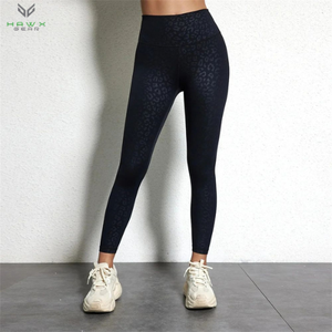 Legging de yoga taille haute de couleur unie pantalon de jogging d'entraînement complet de gymnastique athlétique de grande taille avec poche intégrée dans le dos taille élastique - Product Image 5