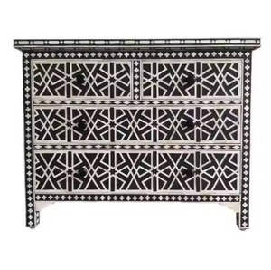 Mesa Auxiliar de Hueso Incrustado de Primera Calidad al por Mayor, Diseño Floral, para el Hogar y la Sala de Estar, Mesa de Noche de Hueso Incrustado para Dormitorio - Product Image 3