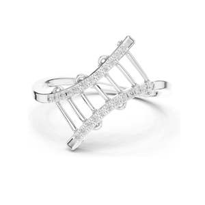 0.12 CT Lab Diamond Pave <b>Cross</b> Band <b>Ring</b> for Women VVS-VS EF Clarity 18KT, 14KT, 10KT Gold & 925 <b>Silver</b> Rose, Yellow, - Product Image 1