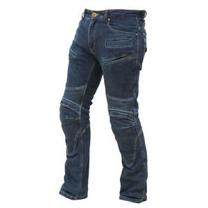 Customized OEM Design Men's Rider Biker Blue Denim Sportswear Plus Size Motorbike Motorcycle Pants New Style <b>Knee</b> Protection - Product Image 1