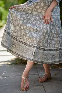 Kiara Bohemian Cotton <b>Dress</b> Hand Block Printed Summer Casual Occasional Holiday <b>Dress</b> - Product Image 5