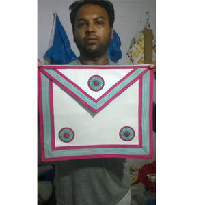 Maçonnique Regalia Passé Grand Maître Tablier Brodé À La Main Maçonnique Passé Maître 100% Tablier En Peau D'agneau Violet Velours Chaîne Collier - Product Image 2