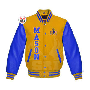 Veste de maçon maîtricien maçonnique sur mesure, veste universitaire personnalisée |   Veste universitaire en laine avec manches en cuir, style Regalia maçonnique - Product Image 1