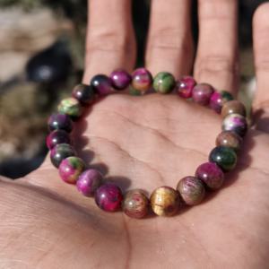 Wholesale Luxury Handmade Silver Plated 8MM Women <b>Men</b> Adjustable <b>Beaded</b> Natural Stone <b>Bracelet</b> Gift - Product Image 2