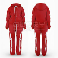 Sudaderas con capucha y pantalones acampanados con cremallera para hombre 100% algodón lavado ácido logotipo personalizado conjuntos de 2 piezas para hombre chándal informal para hombre