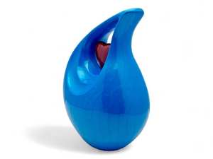 Urne larme bleue avec coeur rouge urnes de crémation pour adultes pour cendres humaines peut contenir jusqu'à 200lb - Product Image 4