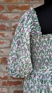 Robe longue d'été élégante et écologique en voile de coton pour femme, imprimée au bloc, à manches courtes, style indien, plissée, pour soirée - Product Image 6