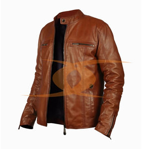 Chaqueta de cuero personalizada cálida de mano de obra agradable de alta calidad de diferentes colores para hombre de cuero con trabajo totalmente personalizado - Product Image 4