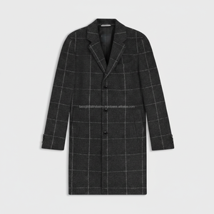 Abrigo de Lana a Cuadros Personalizado para Hombre, Fabricante de Chaquetas de Invierno OEM y de Marca Privada - Product Image 1