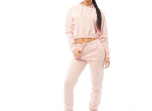 Conjuntos de lana personalizados para mujer, dos piezas de algodón, sudaderas y camisetas, chándal personalizado para mujer - Product Image 3