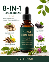 Gouttes de soutien lymphatique bio à marque privée, mélange d'herbes 8-en-1, supplément liquide oral pour le bien-être quotidien
