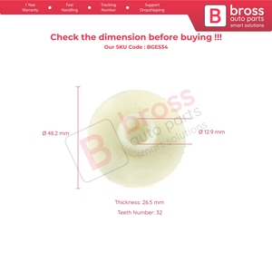 Moteur de lève-vitre BGE534 avec engrenage à rouleaux pour Octavia MK1 1U 1996-2000 pré-lifting 1U0837461 - Product Image 5