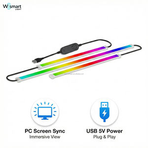 Rétroéclairage d'écran LED RGB intelligent USB 5V DC pour écrans <span class=keywords><strong>24</strong></span>-32 <span class=keywords><strong>pouces</strong></span>, contrôle par application, synchronisation musicale, barre lumineuse gaming, éclairage d'ambiance IP44 pour PC - Product Image 6