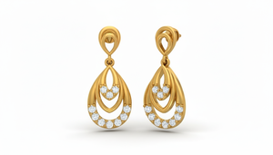 Pendientes de Diamantes Delicados en Oro de 14K |   Elegante Joyería con Diamantes Naturales Colgantes para Mujer - Product Image 4