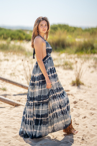 Novedades 2023: Vestido largo maxi casual de verano para mujer, estilo bohemio floral, tie-dye, boho chic, de rayón, con botones, hasta el suelo, corte profundo. - Product Image 4