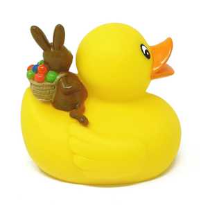 Mini canard en caoutchouc PVC personnalisé avec logo, jouet de bain Lapin de Pâques, fonction couineur, flottant et compressible - Product Image 4