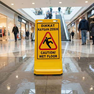 Roadway Safety Delineator <b>Post</b>-90cm Slippery Surface Warning Bollard (PE Reflector White Plastic) - Product Image 2