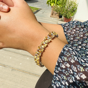 925คลาสสิกทำด้วยมือเงินแท้เครื่องประดับที่ดีสร้อยข้อมือ Citrine โรเดียมชุบสำหรับงานแต่งงานของขวัญ - Product Image 2