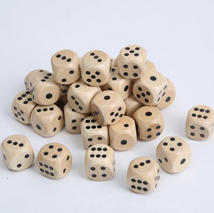 Plateau à dés en bois massif avec vin arrondi Mahjong dés en bois Points de couleur jeu imprimé boîte à dés - Product Image 5