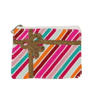 Festival Handcraft Embroidery Christmas <b>Gift</b> Design Seed Beaded <b>Mini</b> Zipper <b>Bag</b> Fancy Trendy Premium Style By Hiba Enterprises - Product Image 1