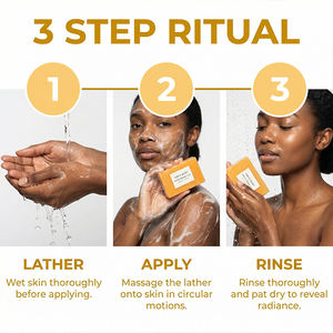 Jabón <span class=keywords><strong>Artesanal</strong></span> en Barra de Cúrcuma, Limón y Ácido Kójico OEM 100g, Antiacné, Exfoliante, para Piel Grasa, Modelo de Moda para Comercio Transfronterizo - Product Image 4