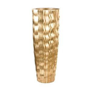 Vase à fleurs de luxe TQC, design texturé, en aluminium, finition bicolore, très vendu, décoration de table de luxe pour salon et chambre. - Product Image 6