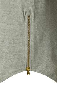 Venta al por mayor extendida camiseta cremallera lateral camiseta en blanco hip hop camisetas en blanco 100% algodón camiseta para hombres - Product Image 6